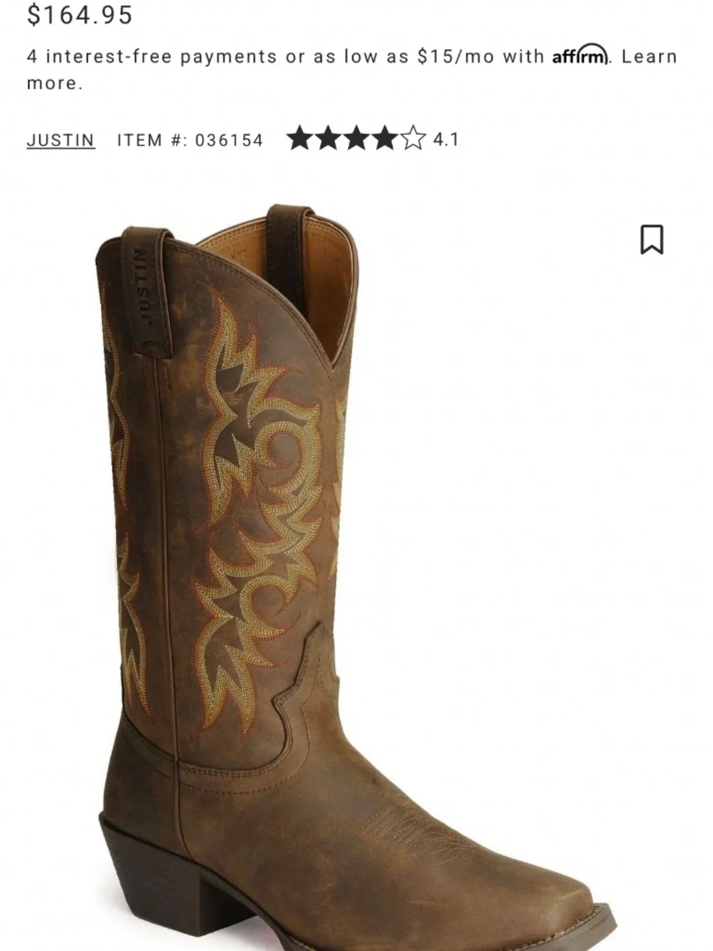 Justin Western Boots
